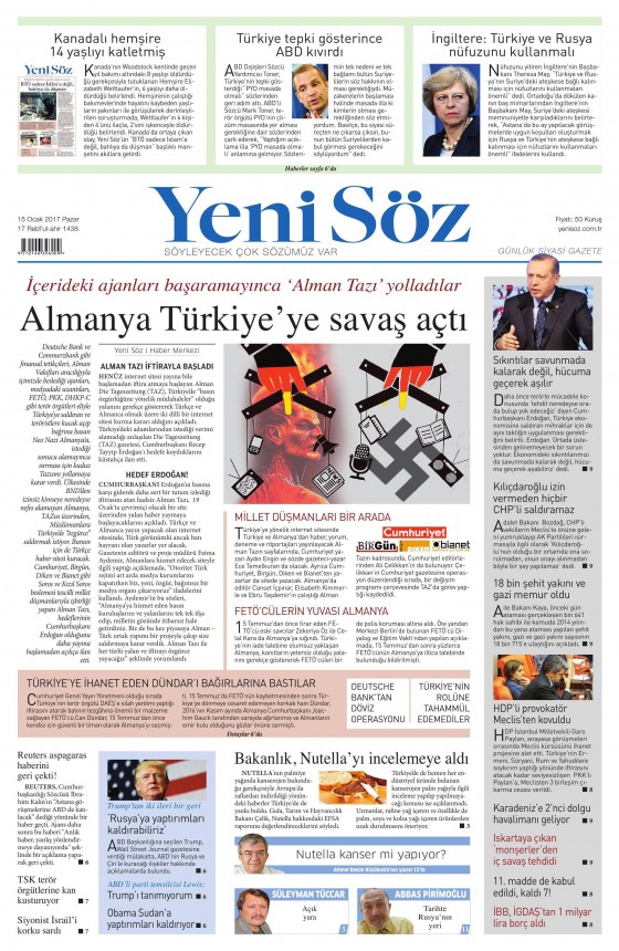 15 Ocak 2017 gazete manşetleri - 21