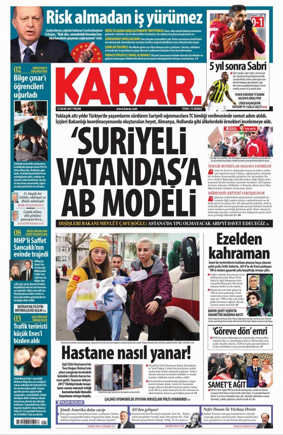 15 Ocak 2017 gazete manşetleri - 24
