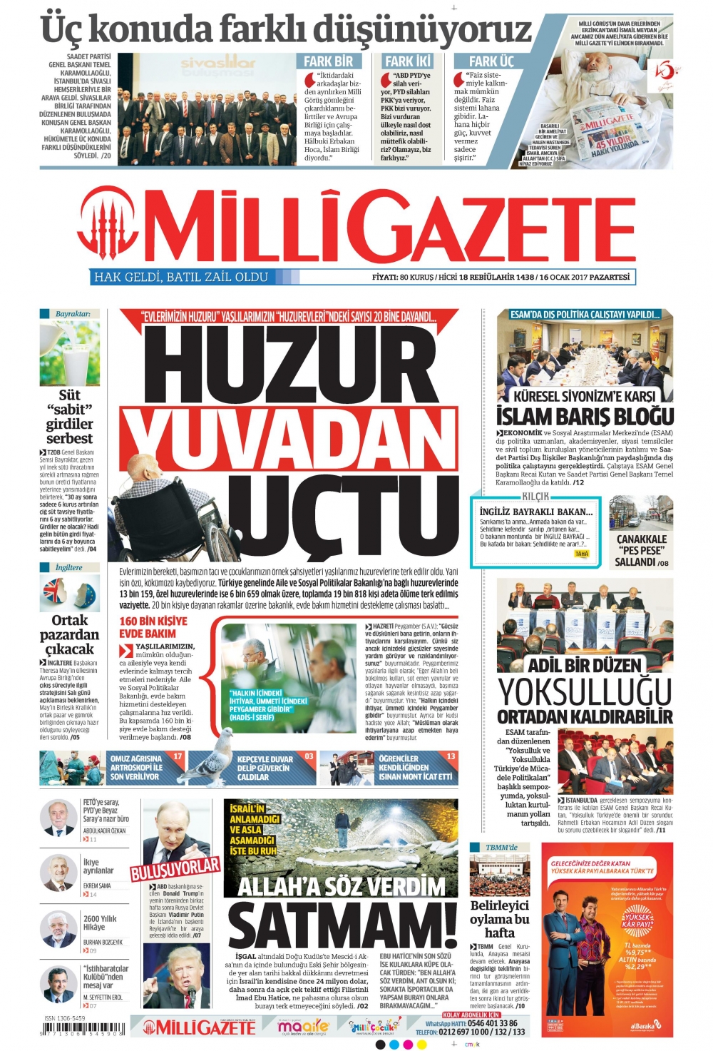 16 Ocak 2017 gazete manşetleri - 6