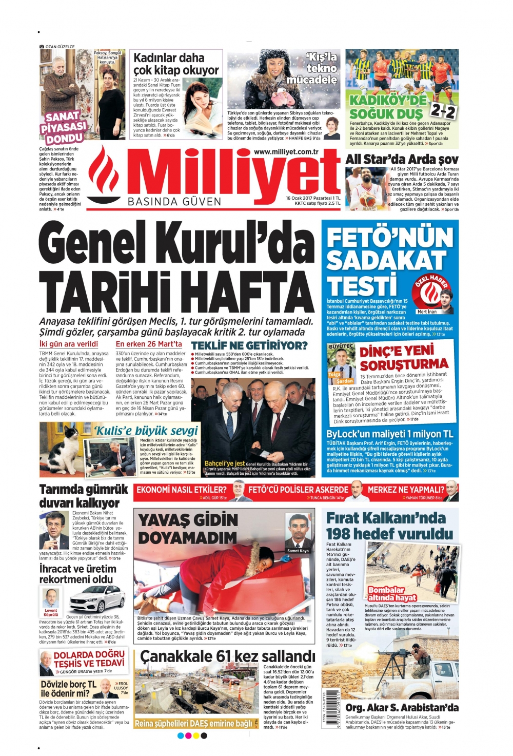 16 Ocak 2017 gazete manşetleri - 10