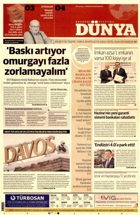 17 Ocak 2017 gazete manşetleri - 272
