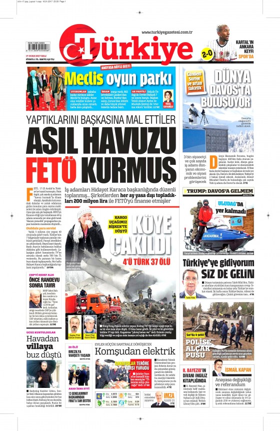 17 Ocak 2017 gazete manşetleri - 277