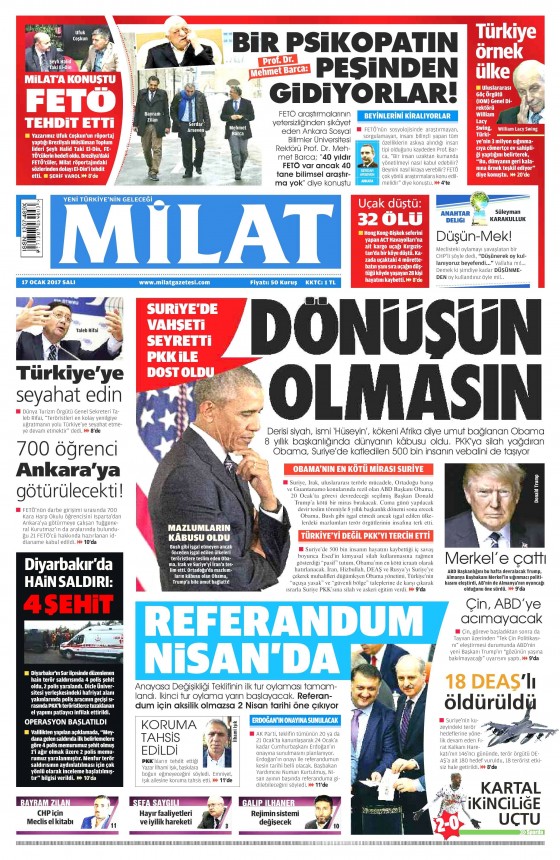 17 Ocak 2017 gazete manşetleri - 286