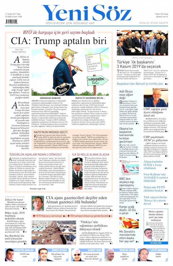 17 Ocak 2017 gazete manşetleri - 290