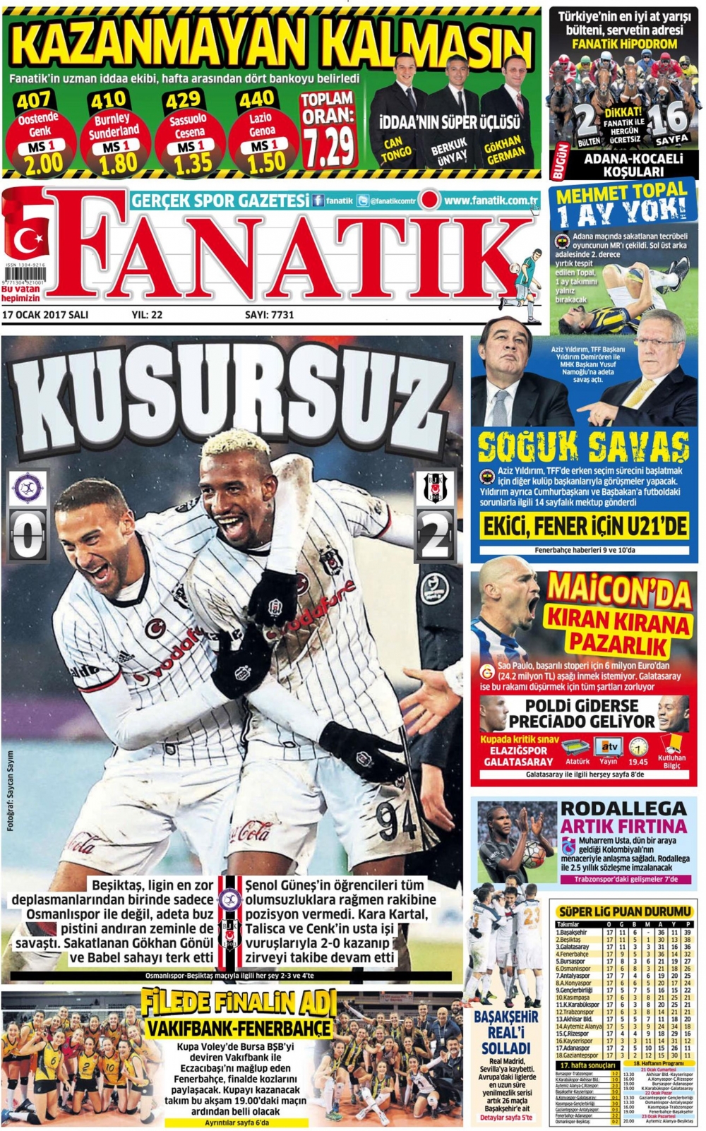 17 Ocak 2017 gazete manşetleri - 1