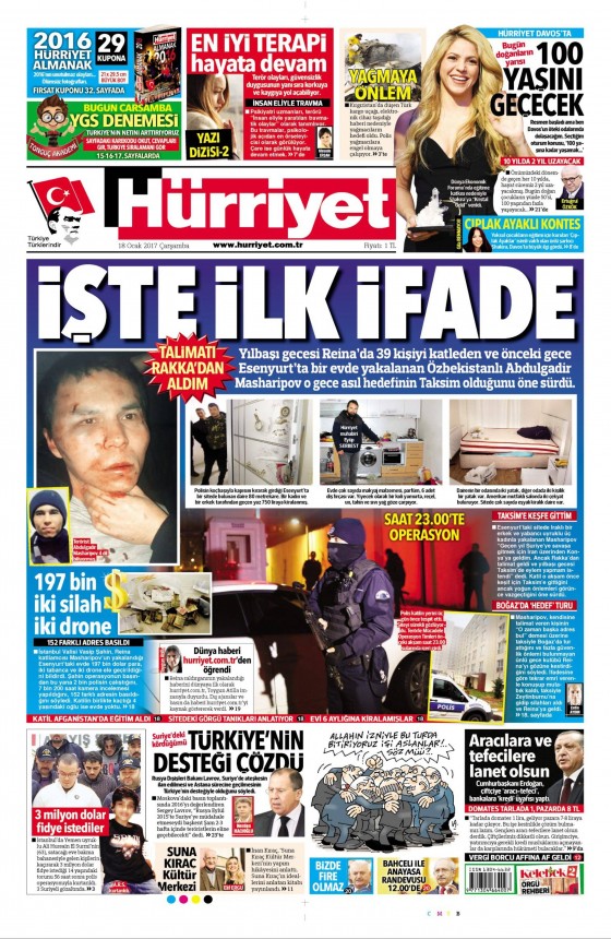18 Ocak 2017 gazete manşetleri - 2