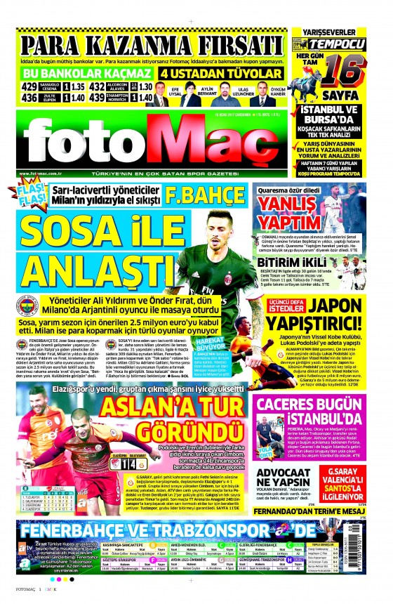 18 Ocak 2017 gazete manşetleri - 5