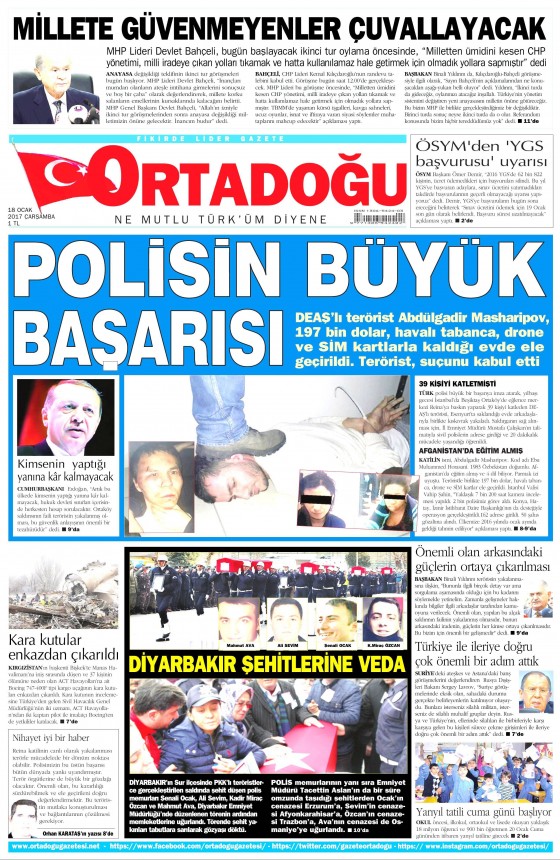 18 Ocak 2017 gazete manşetleri - 6