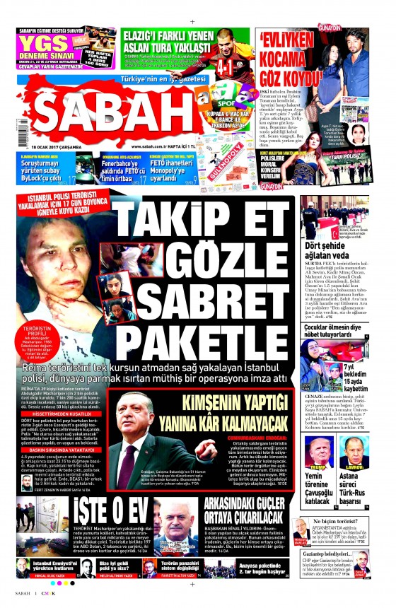 18 Ocak 2017 gazete manşetleri - 8