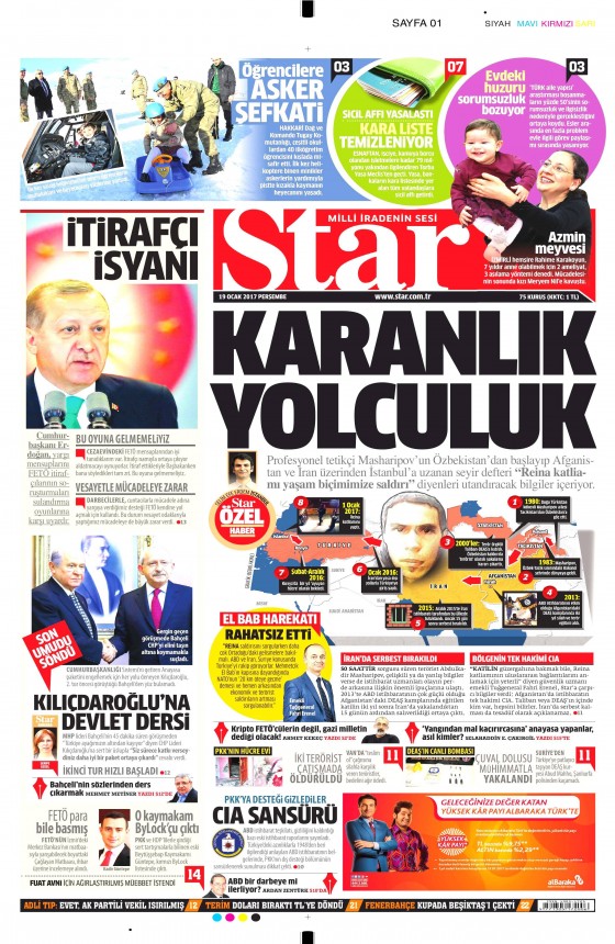 19 Ocak 2017 gazete manşetleri - 5