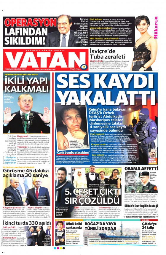 19 Ocak 2017 gazete manşetleri - 7