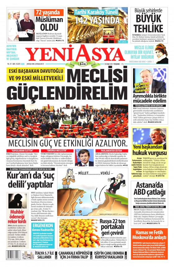19 Ocak 2017 gazete manşetleri - 8