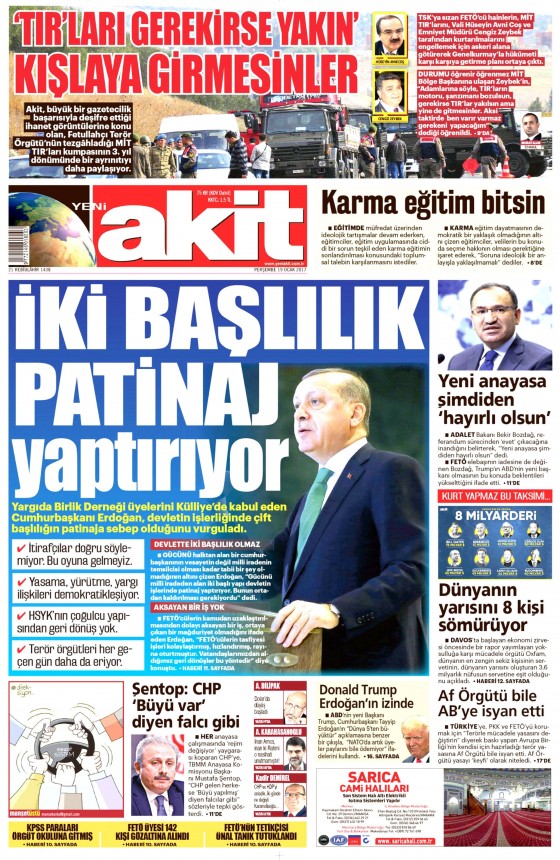 19 Ocak 2017 gazete manşetleri - 9