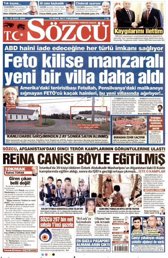 19 Ocak 2017 gazete manşetleri - 10