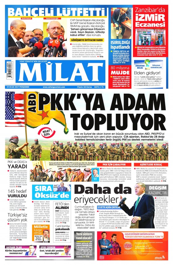 19 Ocak 2017 gazete manşetleri - 11