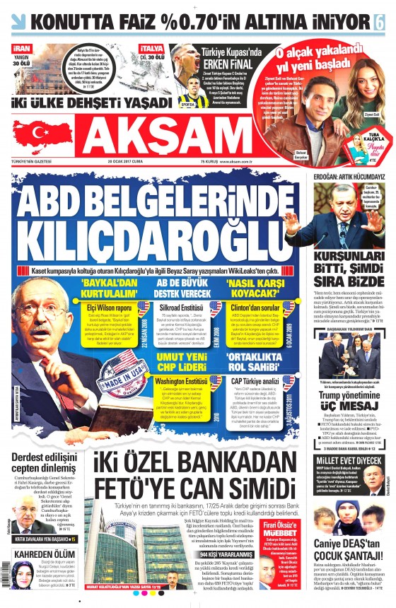 20 Ocak 2017 gazete manşetleri - 2