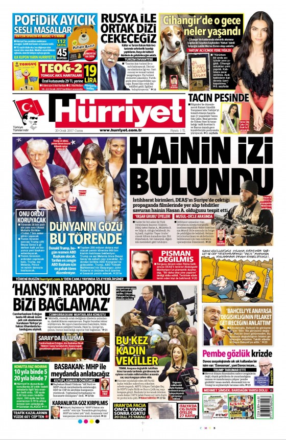 20 Ocak 2017 gazete manşetleri - 3