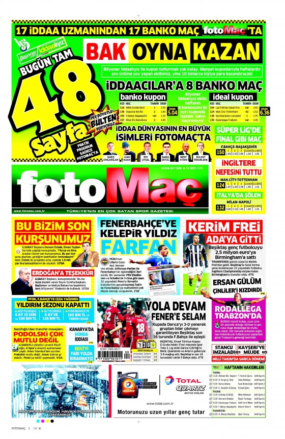 20 Ocak 2017 gazete manşetleri - 8