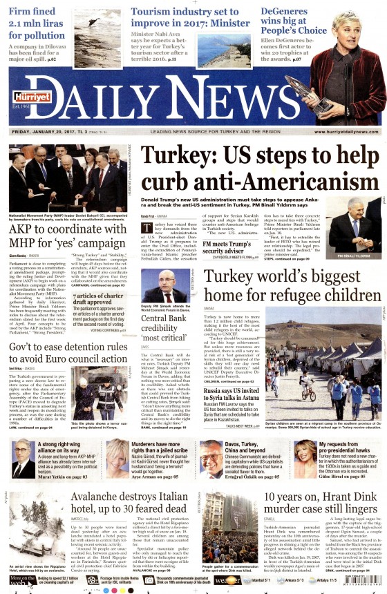 20 Ocak 2017 gazete manşetleri - 10