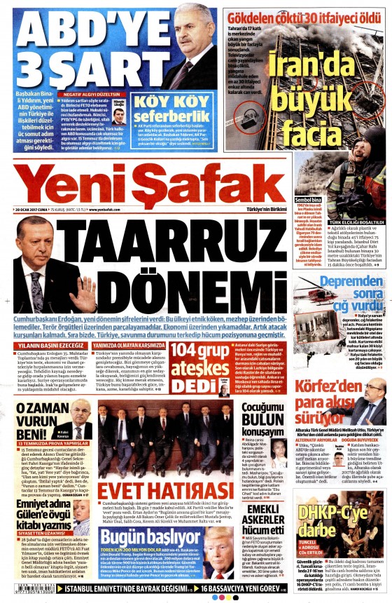 20 Ocak 2017 gazete manşetleri - 18