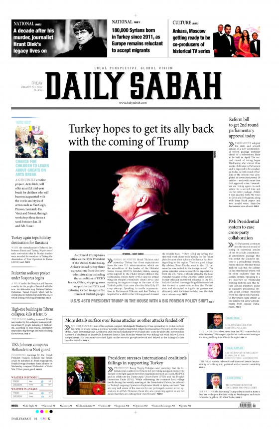 20 Ocak 2017 gazete manşetleri - 21