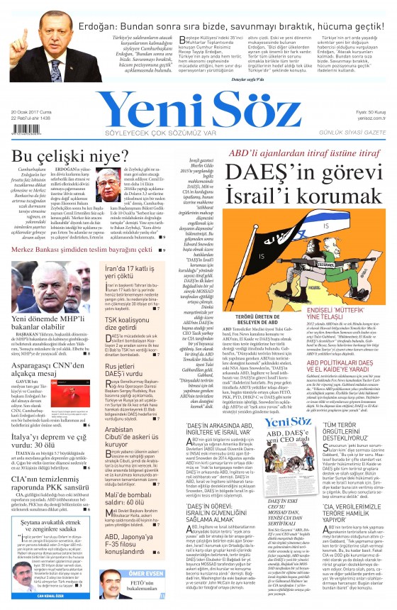 20 Ocak 2017 gazete manşetleri - 23