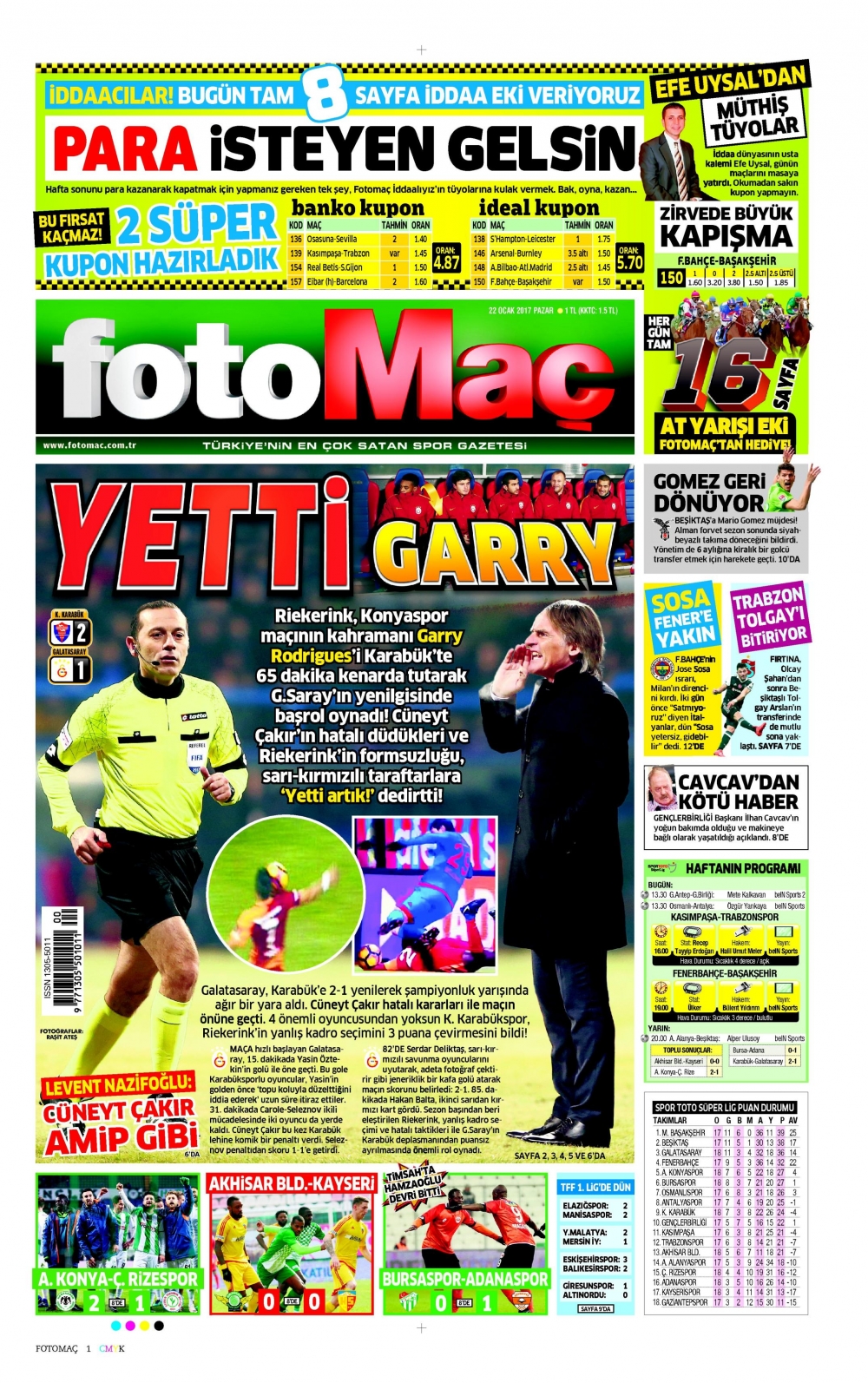 22 Ocak 2017 gazete manşetleri - 19