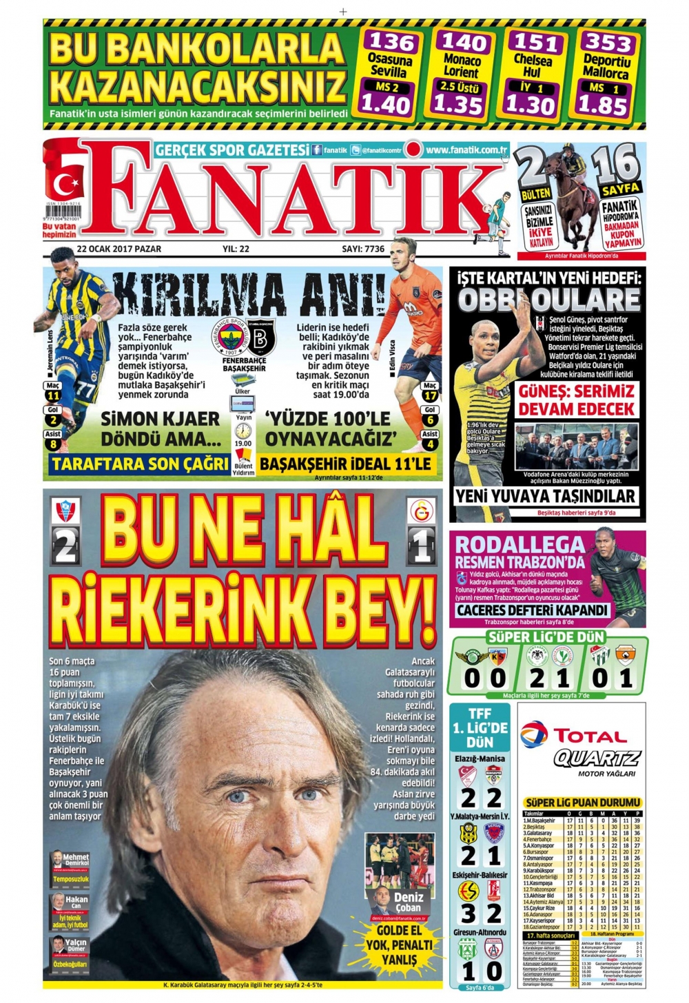 22 Ocak 2017 gazete manşetleri - 18