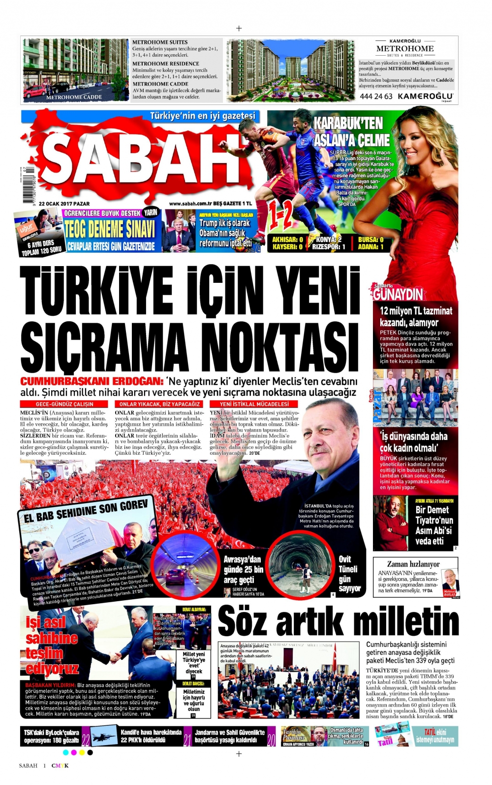 22 Ocak 2017 gazete manşetleri - 12