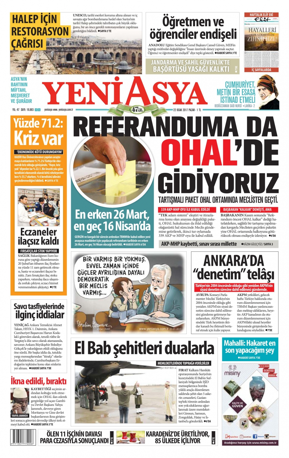 22 Ocak 2017 gazete manşetleri - 17