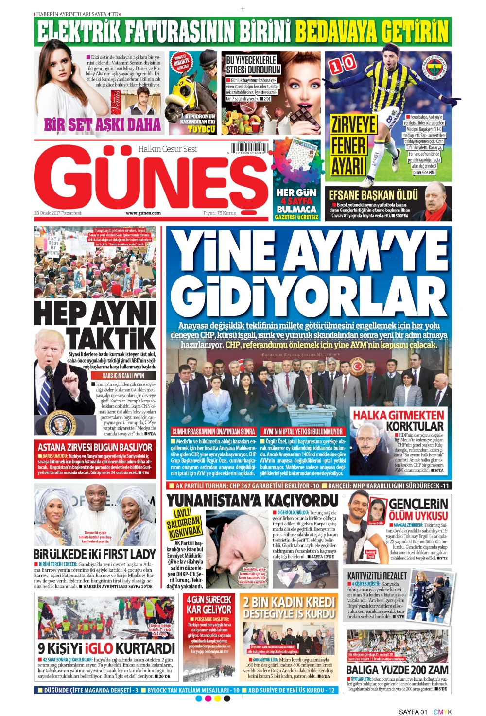 23 Ocak 2017 gazete manşetleri - 5