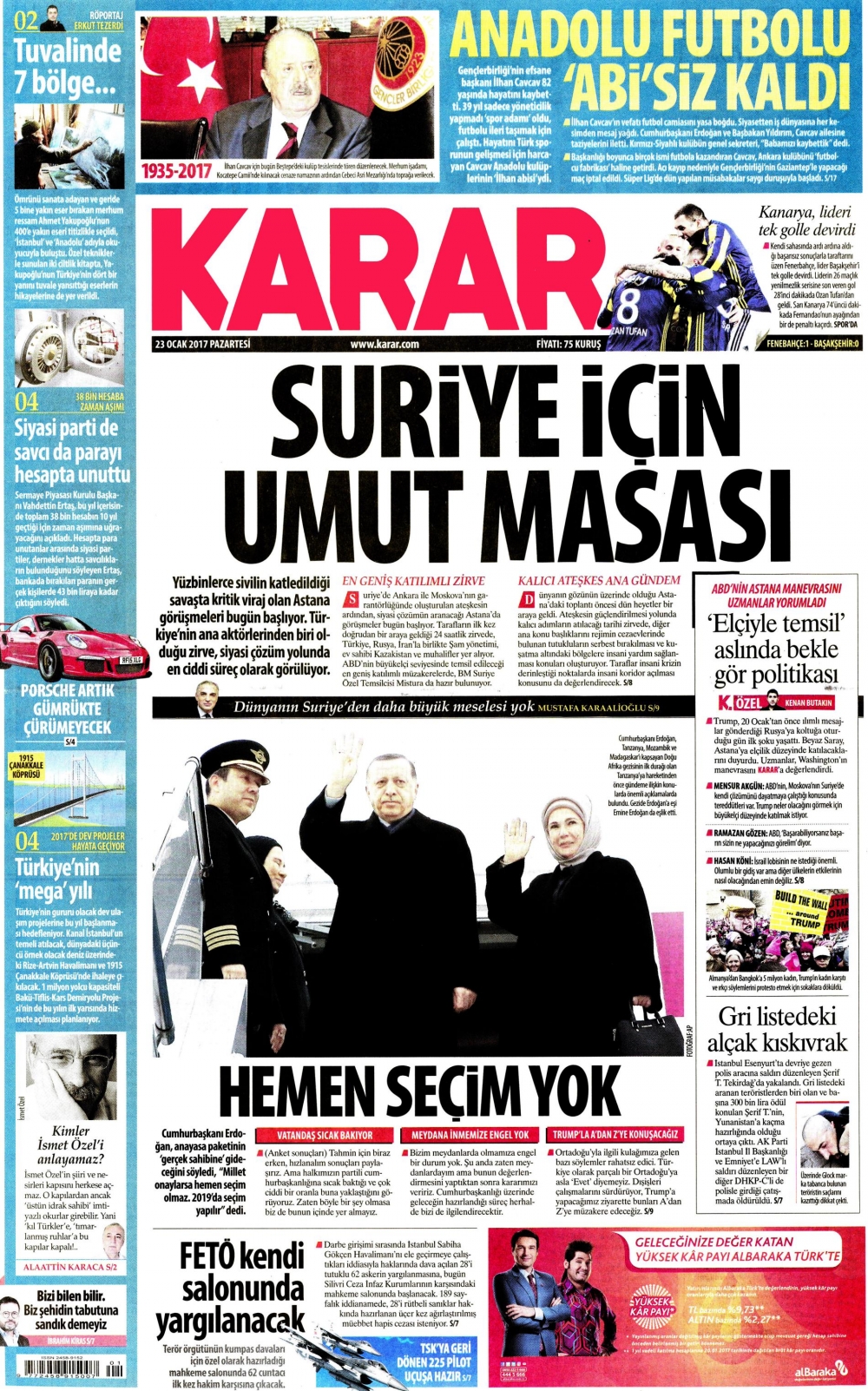 23 Ocak 2017 gazete manşetleri - 11