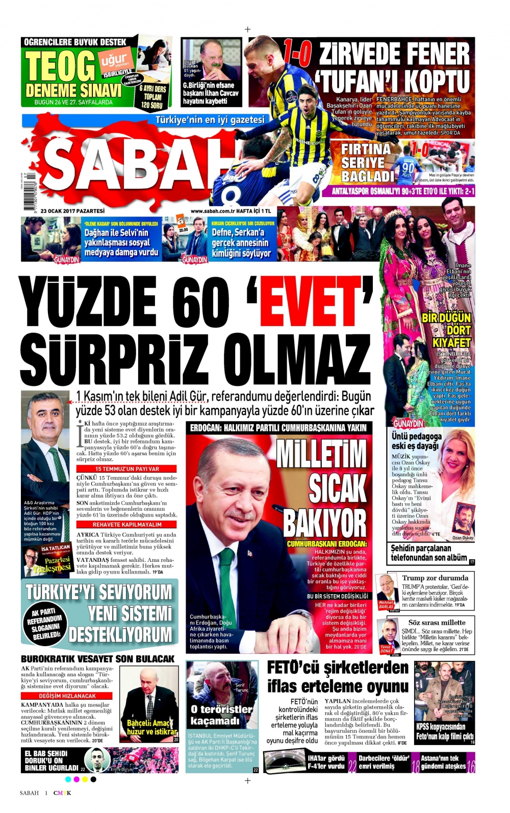 23 Ocak 2017 gazete manşetleri - 13