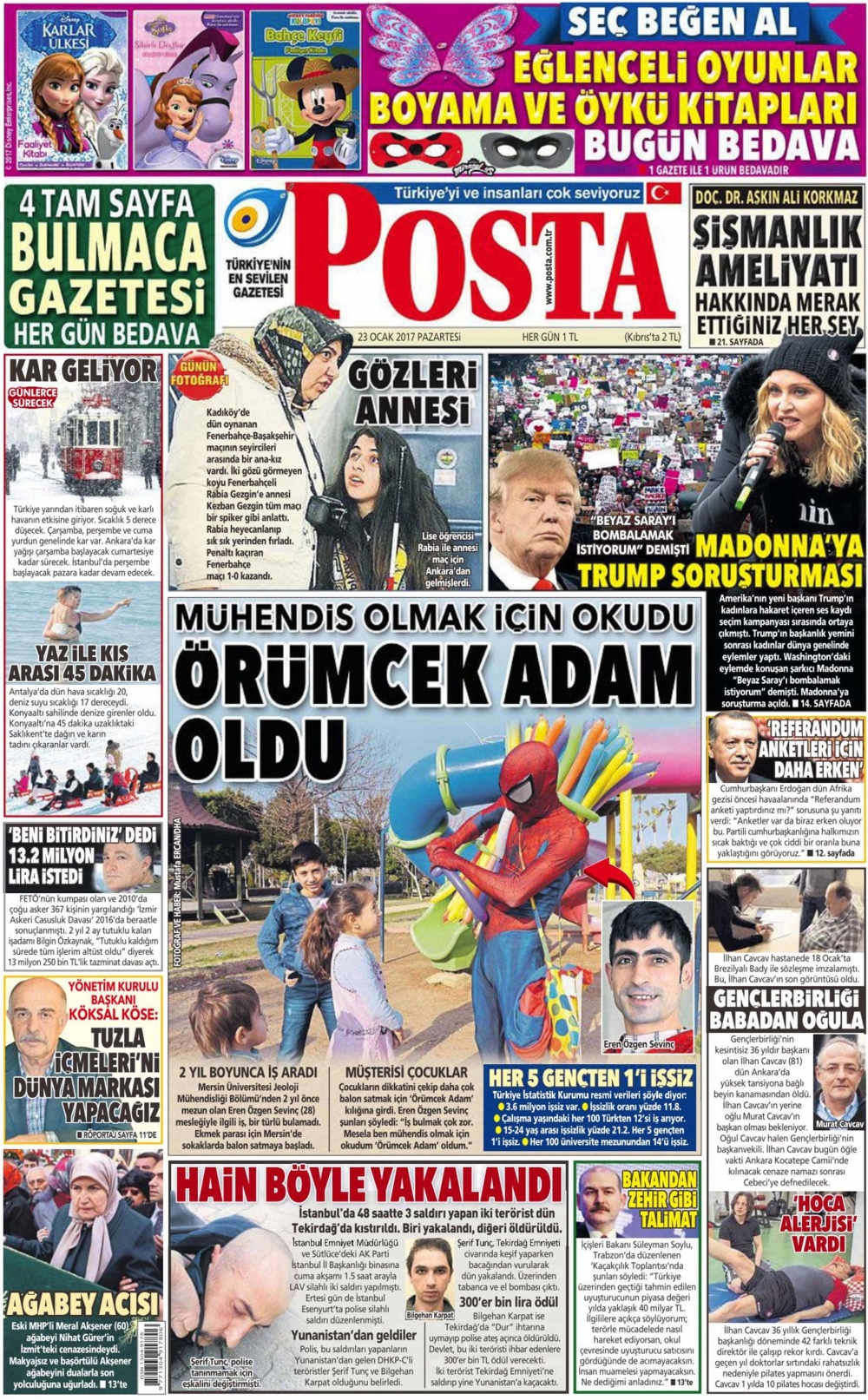 23 Ocak 2017 gazete manşetleri - 14