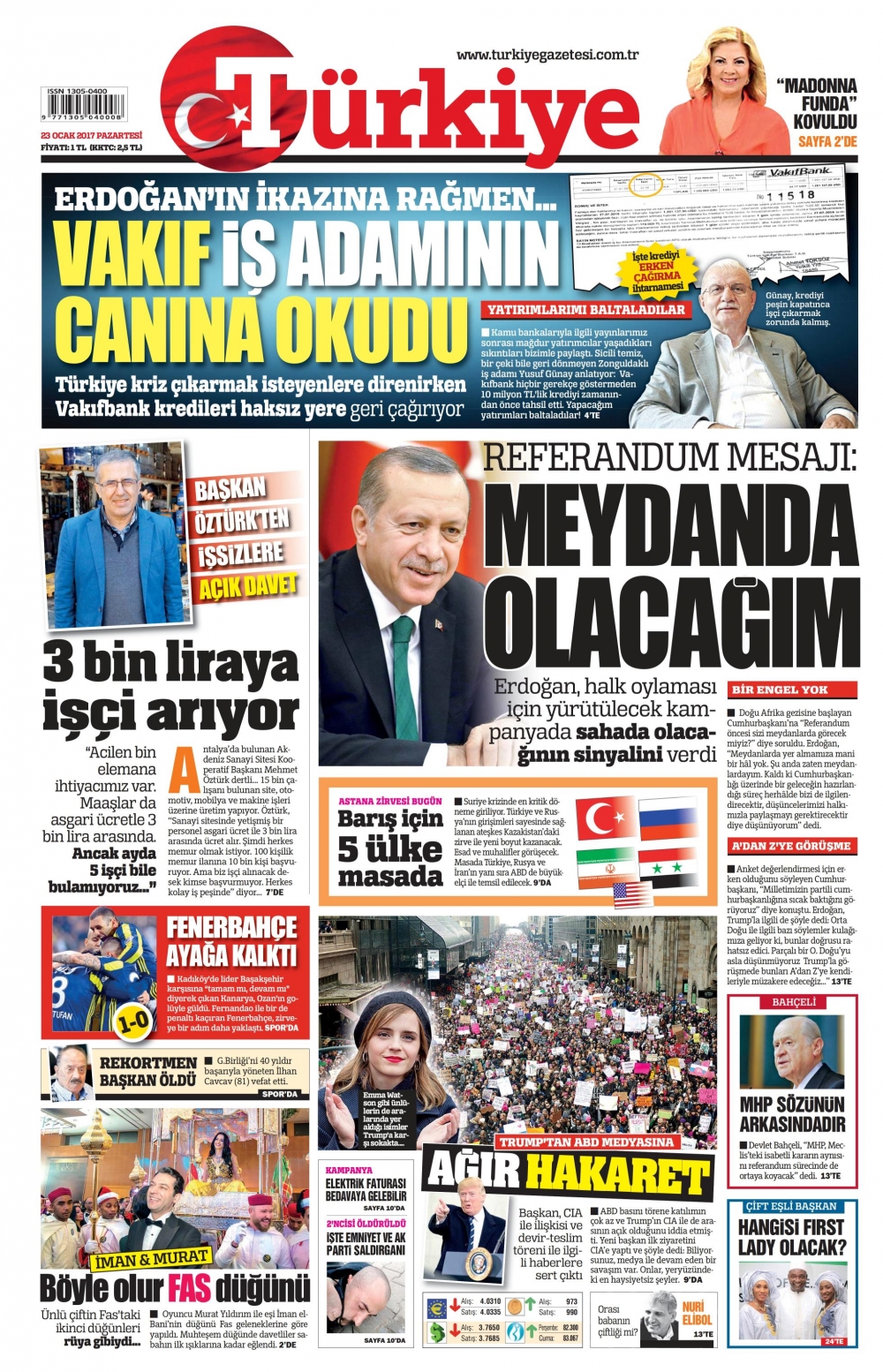 23 Ocak 2017 gazete manşetleri - 18