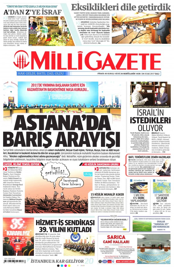 24 Ocak 2017 gazete manşetleri - 551