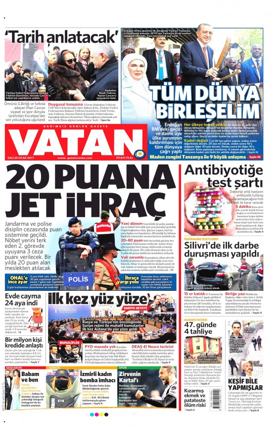 24 Ocak 2017 gazete manşetleri - 561
