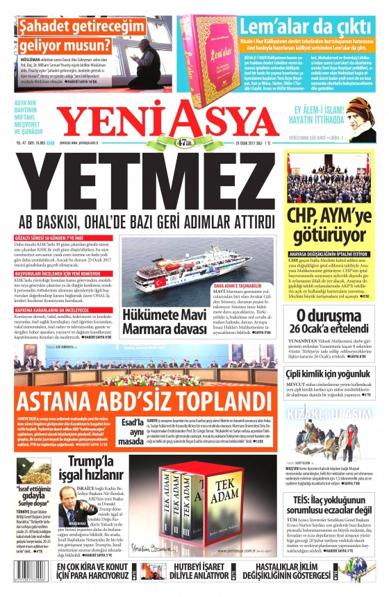 24 Ocak 2017 gazete manşetleri - 562