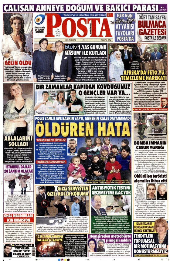 24 Ocak 2017 gazete manşetleri - 557
