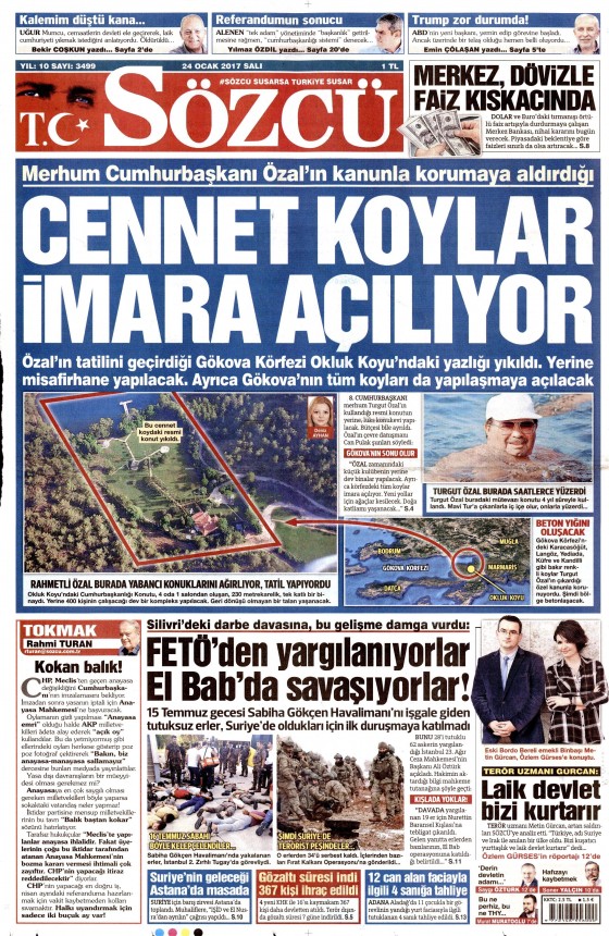 24 Ocak 2017 gazete manşetleri - 566
