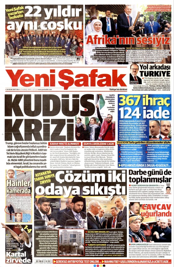 24 Ocak 2017 gazete manşetleri - 568