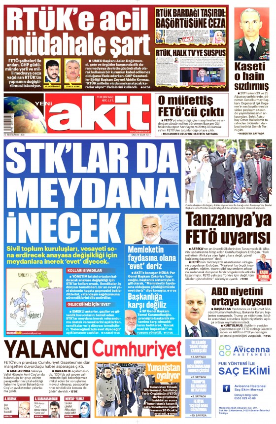 24 Ocak 2017 gazete manşetleri - 565