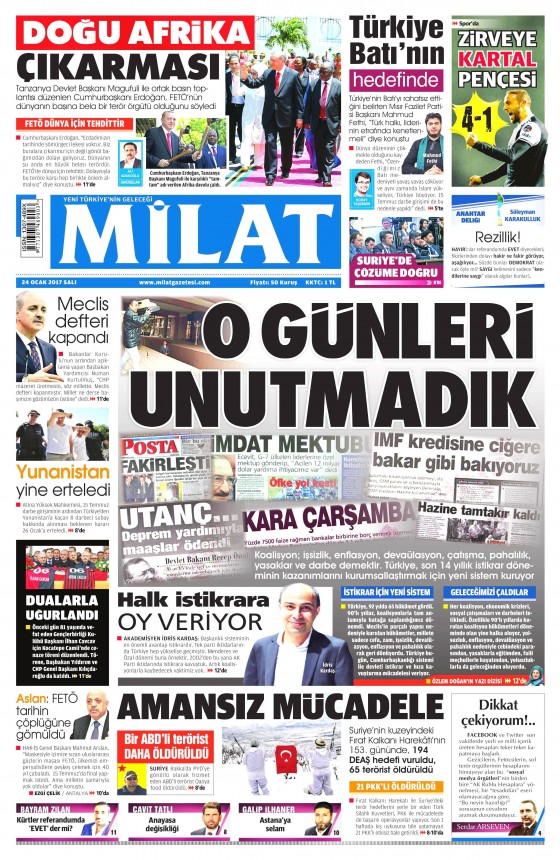 24 Ocak 2017 gazete manşetleri - 571