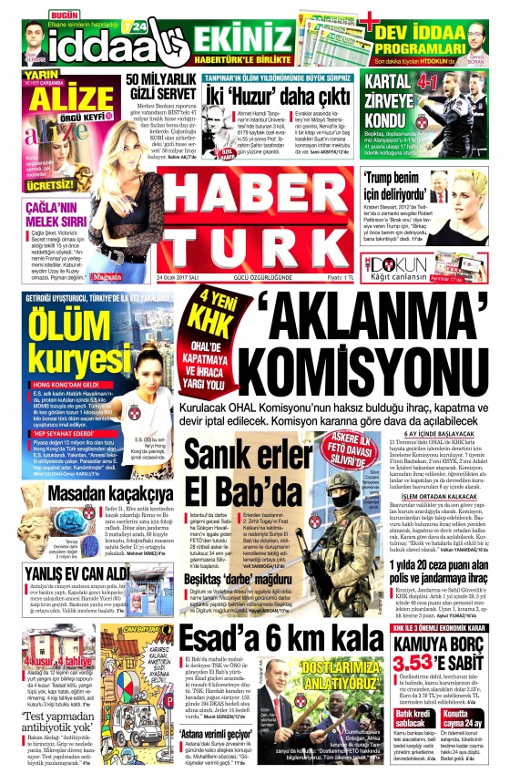 24 Ocak 2017 gazete manşetleri - 569