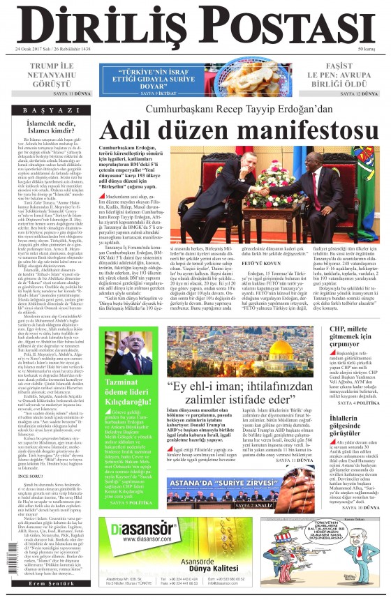 24 Ocak 2017 gazete manşetleri - 577