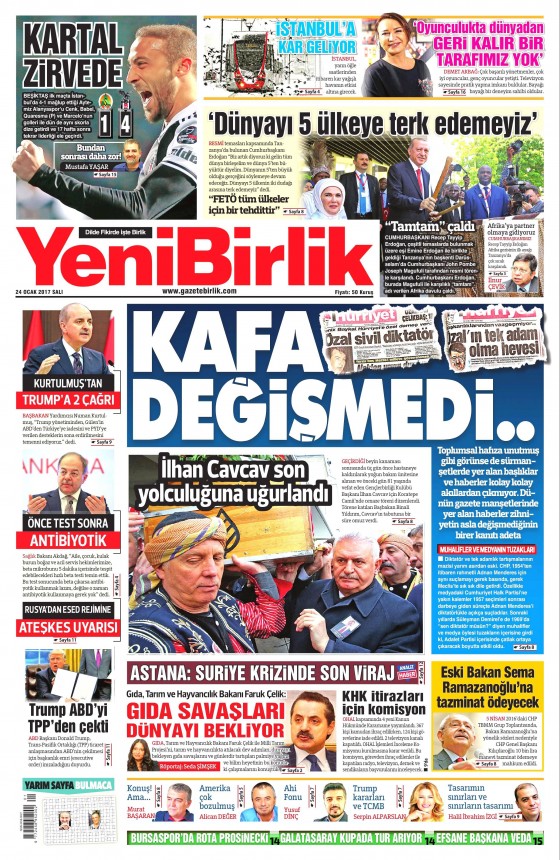 24 Ocak 2017 gazete manşetleri - 579