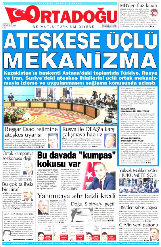 25 Ocak 2017 gazete manşetleri - 4