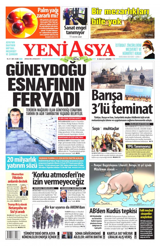 25 Ocak 2017 gazete manşetleri - 7