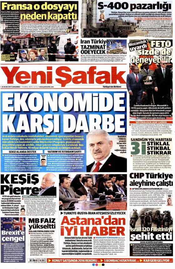 25 Ocak 2017 gazete manşetleri - 21