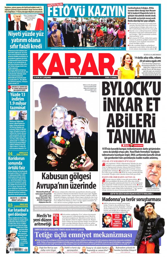 25 Ocak 2017 gazete manşetleri - 23